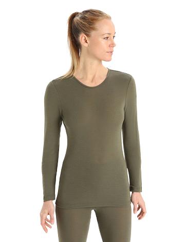 Loden Icebreaker Merino 175 Everyday Long Sleeve Crewe Thermal Top Women's One Piece & Sets | AU 1778YXFU